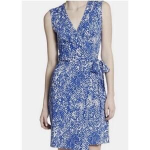 Diana Von Furstenberg DVF Yahzi short wrap Dress snake print blue size 0